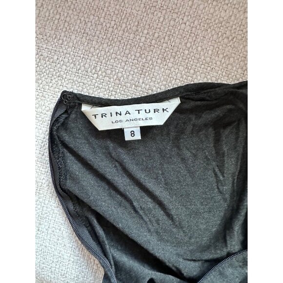 Trina Turk L.A Women's Mock Strapless Watercolor Dress Size 8 Wool / Silk USA - Picture 7 of 9